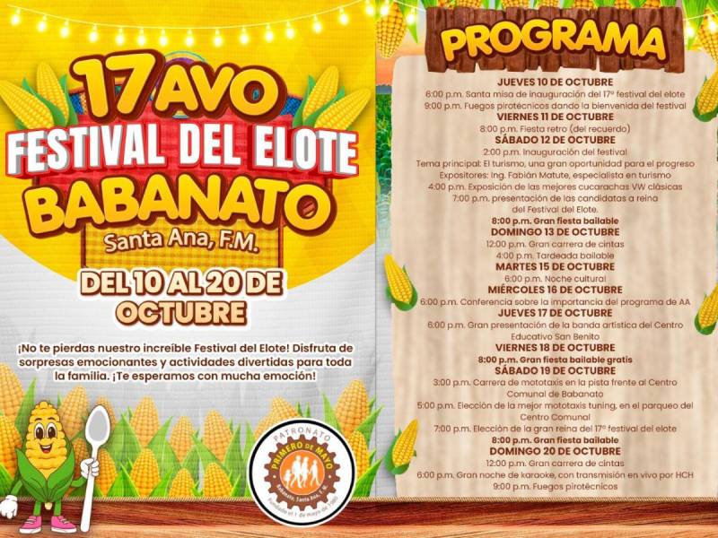 Programa del Festival del Elote, Babanatos, Francisco Morazán.