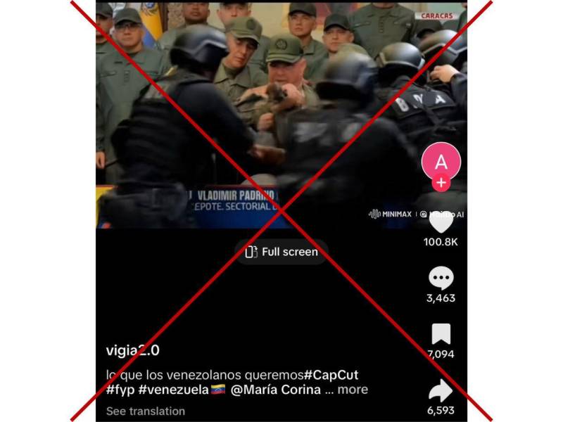 Captura de pantalla de una publicación en TikTok hecha el 9 de enero de 2025.