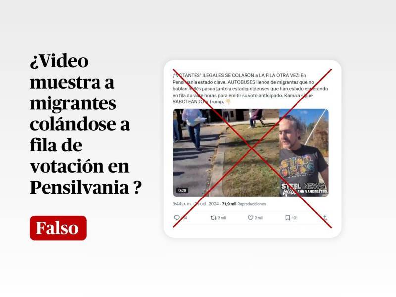 Video no muestra a migrantes colándose para sufragar ilegalmente en Pensilvania