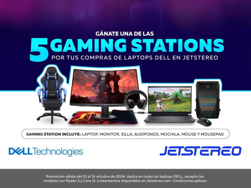 Actualiza tu mundo digital con las potentes laptops Dell en Jetstereo y participa para ganar una estación de gaming completa.