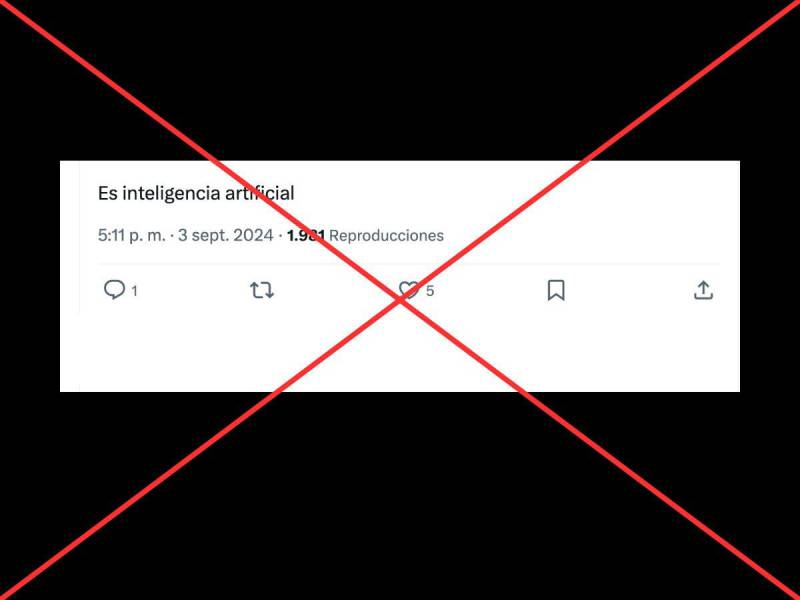 Captura de pantalla a una publicación de X/Twitter realizada el 3 de septiembre de 2024.