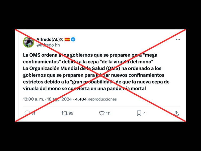 Captura de pantalla a una publicación en X/Twitter realizada el 19 de agosto de 2024.