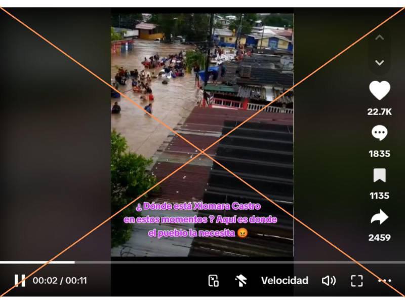 Captura de pantalla realizada a una publicación de TikTok.