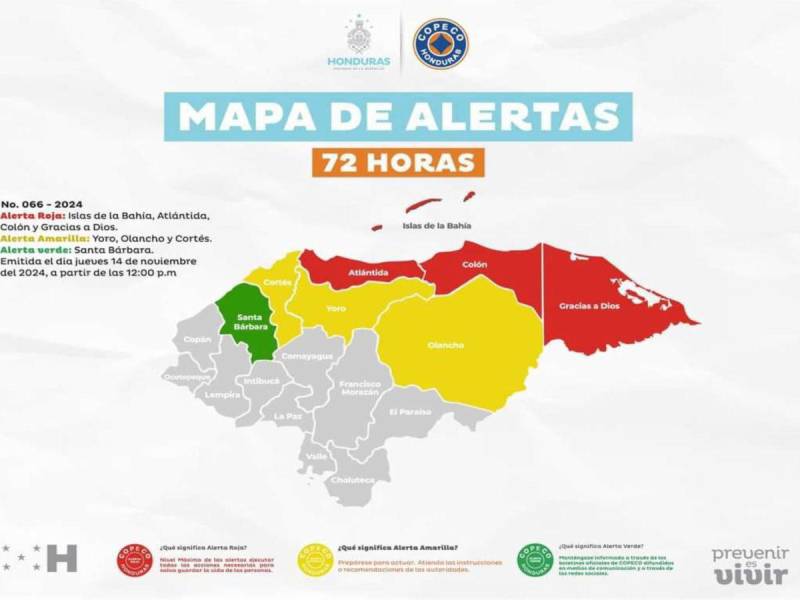 Las alertas hasta el momento se mantienen a nivel nacional.