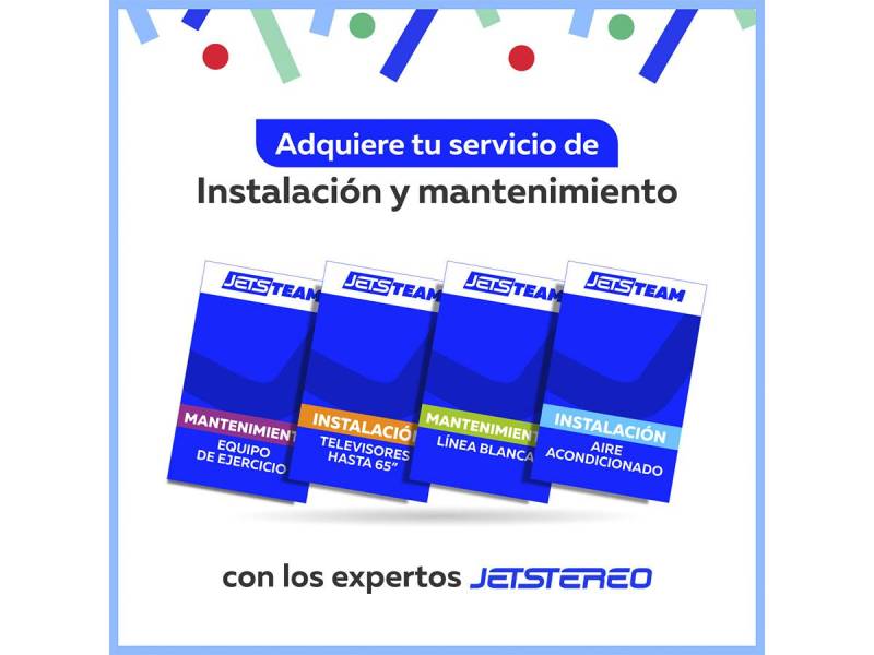 Con JetsTeam, Jetstereo asegura que tus regalos lleguen con instalación y mantenimiento garantizados.