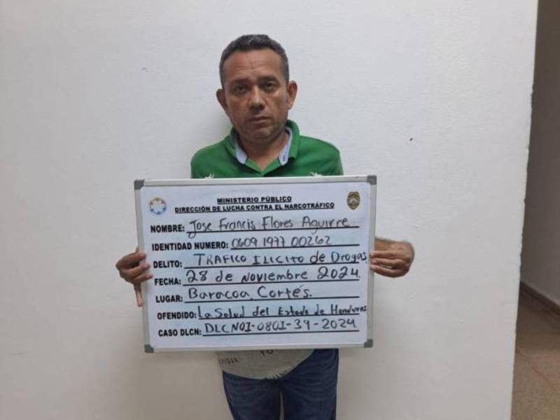 El señor José Francis Flores es acusado por el tráfico ilícito de drogas.