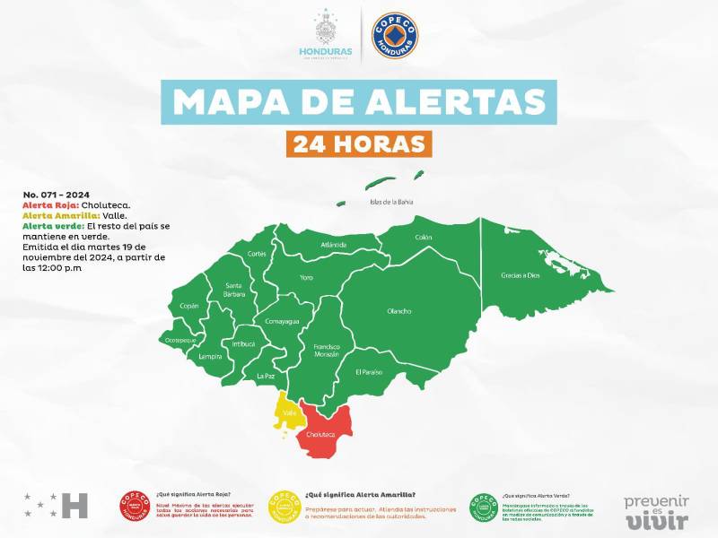 Este es el acutal mapa de alertas.