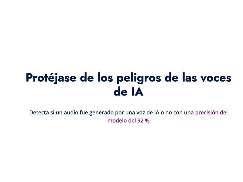 Capura de pantalla a los resultados de la herramienta IA Voice Detector.