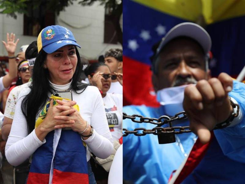 Cientos de venezolanos alzaron su voz a miles de kilómetros de distancia de su país natal condenando la toma de posesión de Nicolás Maduro en la presidencia, pues consideran que es ilegítima. La inconformidad y la tristeza eran palpables. Aquí las imágenes.