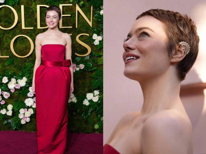 La famosa actriz estadounidense, Emma Stone, sorprendió en los Globos de Oro 2025 con radical cambio de look, dejando atrás su cabello largo por un pixie cut (estilo de pelo muy corto en los lados, pero un poco largo en la parte superior de la cabeza).