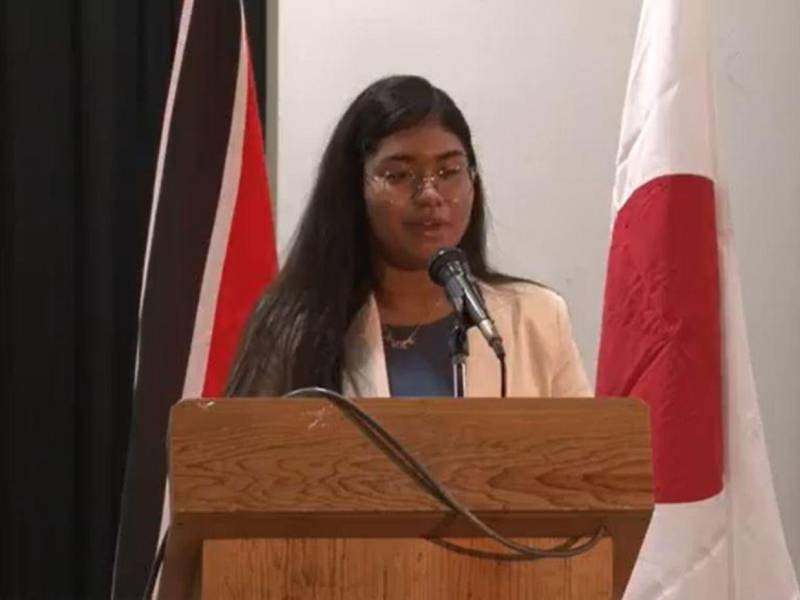 La hondureña Camila Méndez Reyes, de 18 años, se coronó ganadora del Cuarto Concurso Regional de Oratoria en Japonés organizado por la RCCJ.