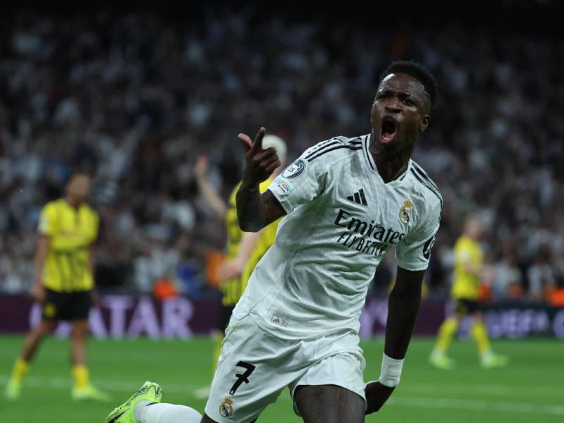 Con triplete de Vinicius, Real Madrid firma remontada ante Dortmund en Champions League