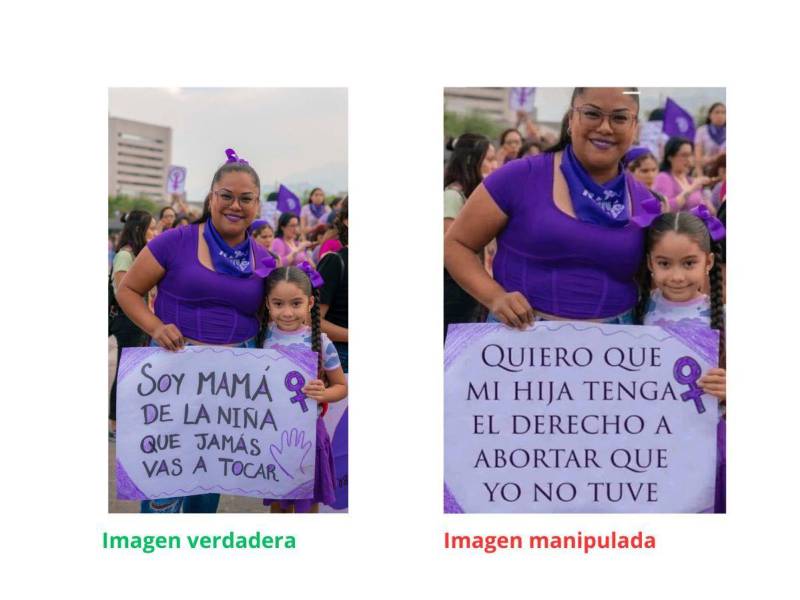 Comparativa entre la foto real y la manipulada.