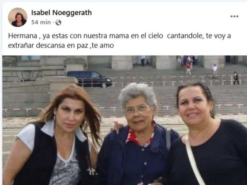 Isabel Noeggerath por el momento ha sido la única familiar de Dulce que se ha pronunciado sobre su muerte.