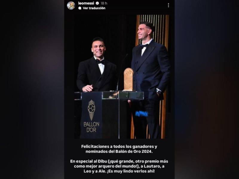 Messi felicita a los argentinos que estuvieron en la gala del Balón de Oro