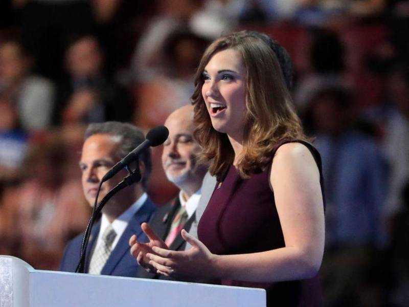 Sarah McBride, durante la Convención Nacional Demócrata (DNC) en el Centro de Wells Fargo en Filadelfia, Pensilvania.