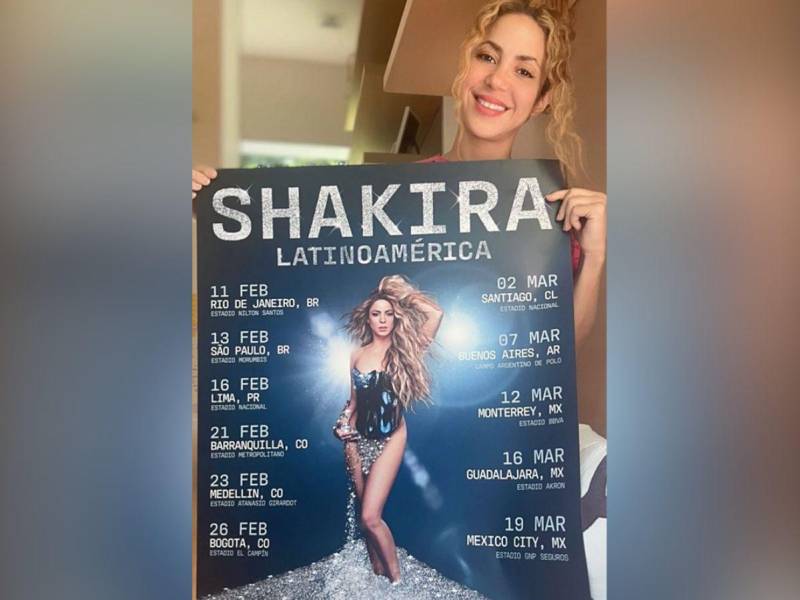 Shakira dará conciertos en Latinoamérica.