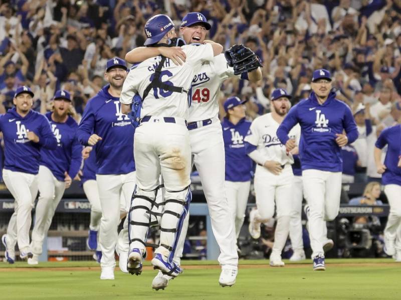 Dodgers celebran su pase ante Mets.