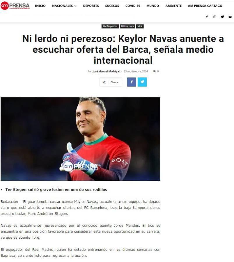 “Traición al Real Madrid”: Keylor Navas interesa a Barcelona y esto dicen los medios