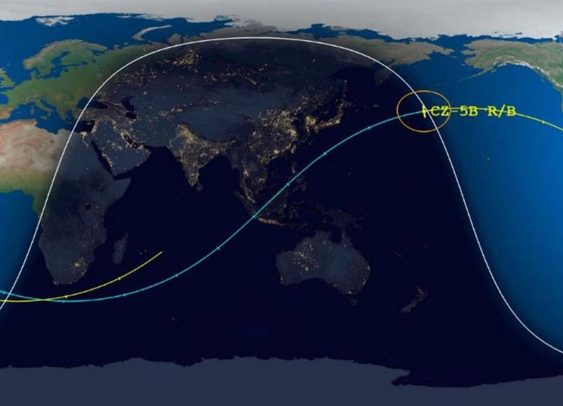 Masivo e incontrolable: Así es el cohete chino que se estrelló contra la Tierra este domingo (Fotos)