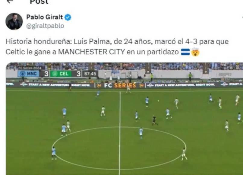 Luis Palma le anota a Manchester City y esto dicen medios internacionales