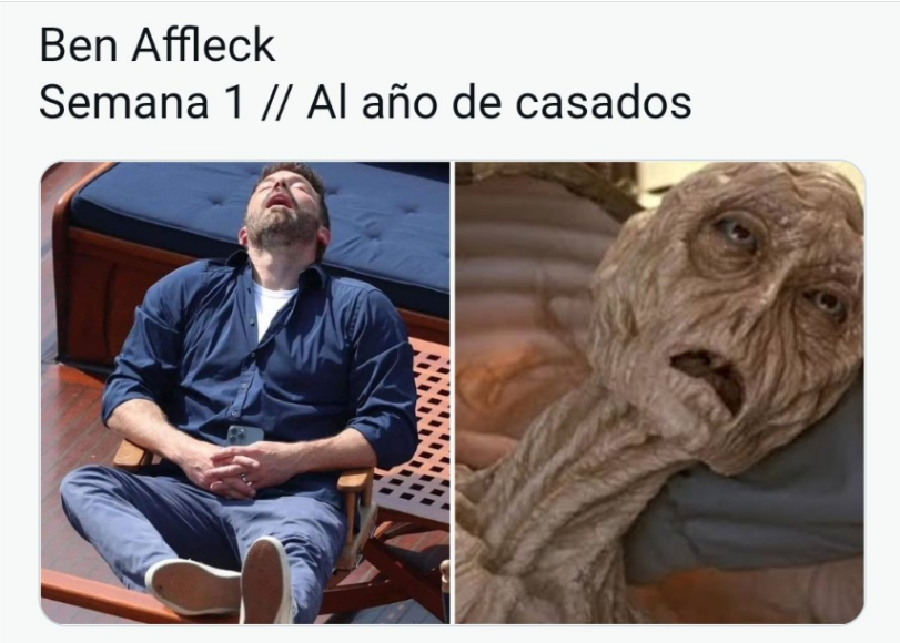 Los divertidos memes de Ben Affleck en su luna de miel con Jennifer López