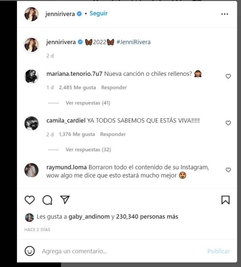 Los misteriosos mensajes publicados en las redes sociales de Jenni Rivera