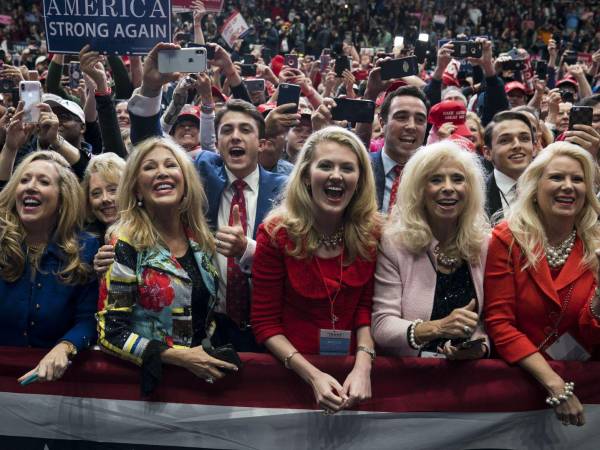 Miembros de la iglesia Word of Faith en Carolina del Norte han asistido a los mítines de Trump desde el 2016. (Doug Mills/The New York Times)