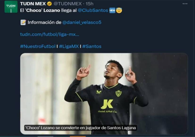 La reacción de periodistas y medios mexicanos por llegada de “Choco” Lozano a Santos