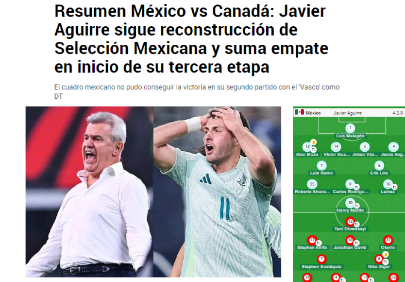 Faitelson no perdona: Así reacciona prensa mexicana tras resultado ante Canadá