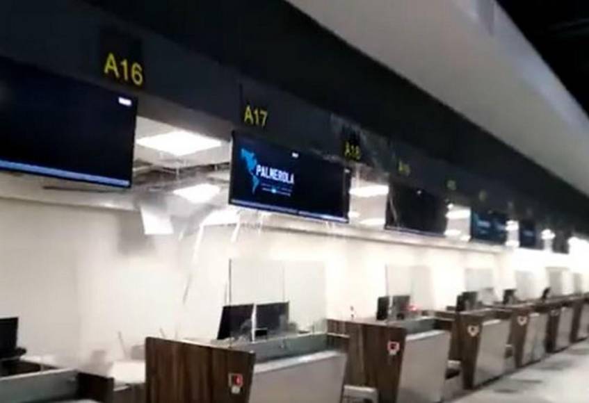 Los destrozos provocados por una tormenta en el Aeropuerto Internacional Palmerola (Fotos)