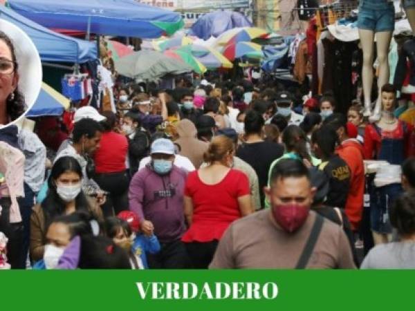 Esta imagen muestra la aglomeración de personas este martes en los mercados de la capital de Honduras. Foto: Efraín Salgado / EL HERALDO.