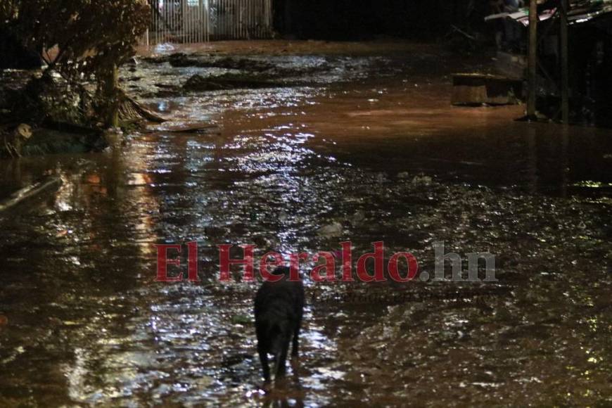 Carros atrapados y viviendas inundadas, las imágenes por las fuertes lluvias en la capital