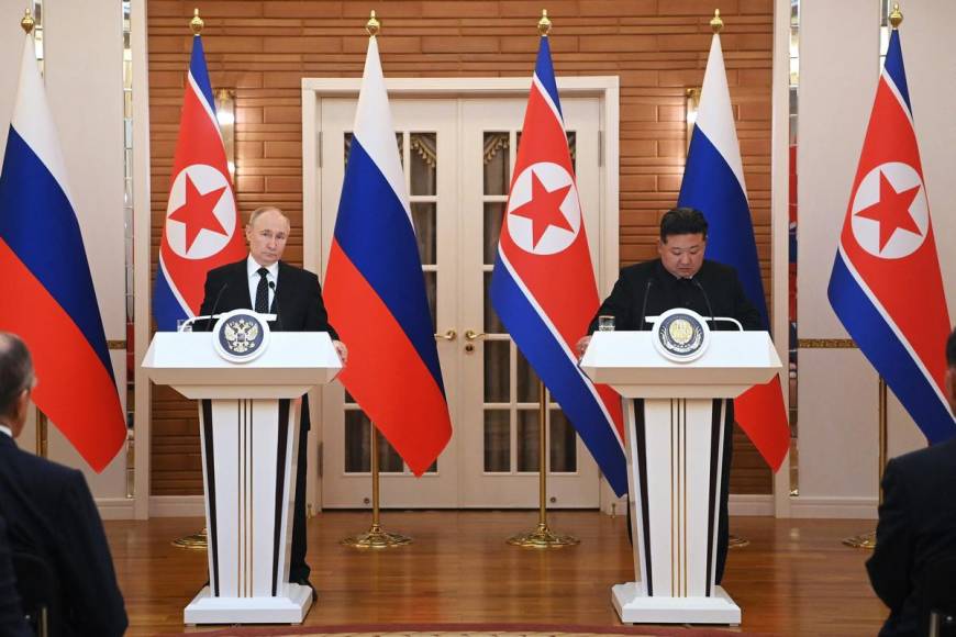 Así fue la reunión de Vladimir Putin con Kim Jong Un en Corea del Norte
