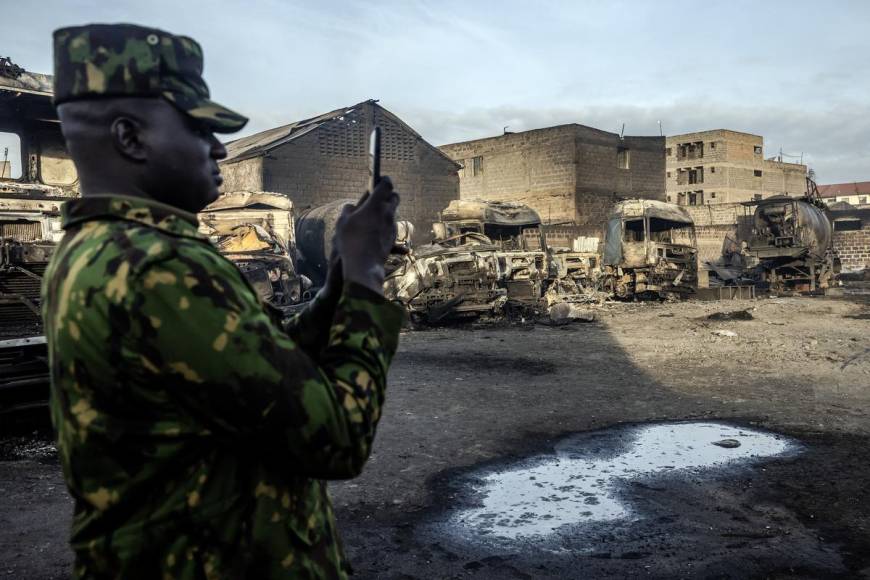 Devastada, así quedó la zona de la explosión por gas en Kenia