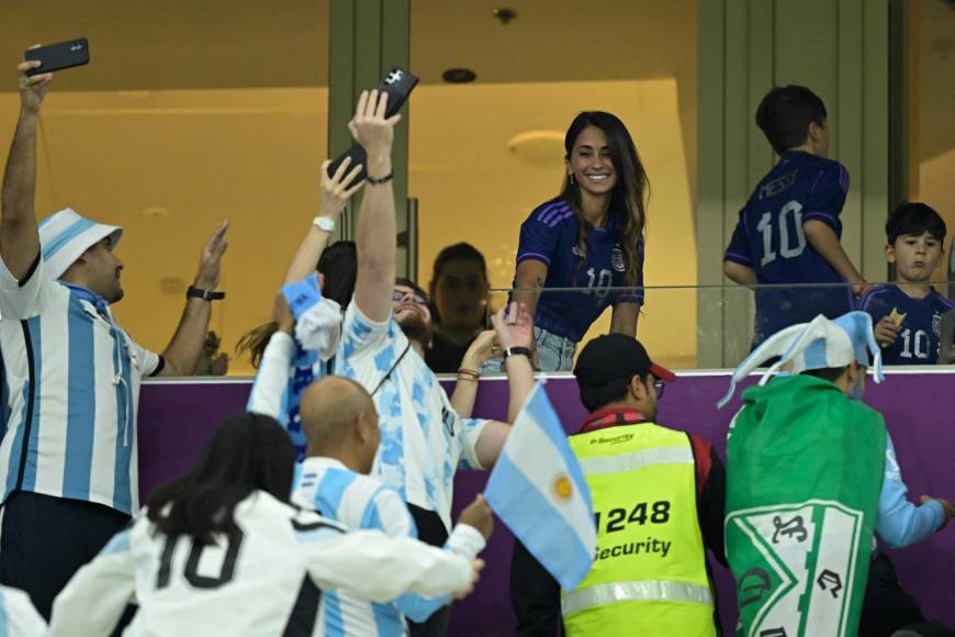 Así celebró Antonela Roccuzzo el penal anotado por Messi