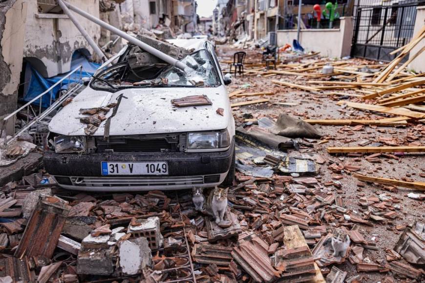 Con globos rojos rinden homenaje a los niños muertos en el terremoto de Turquía