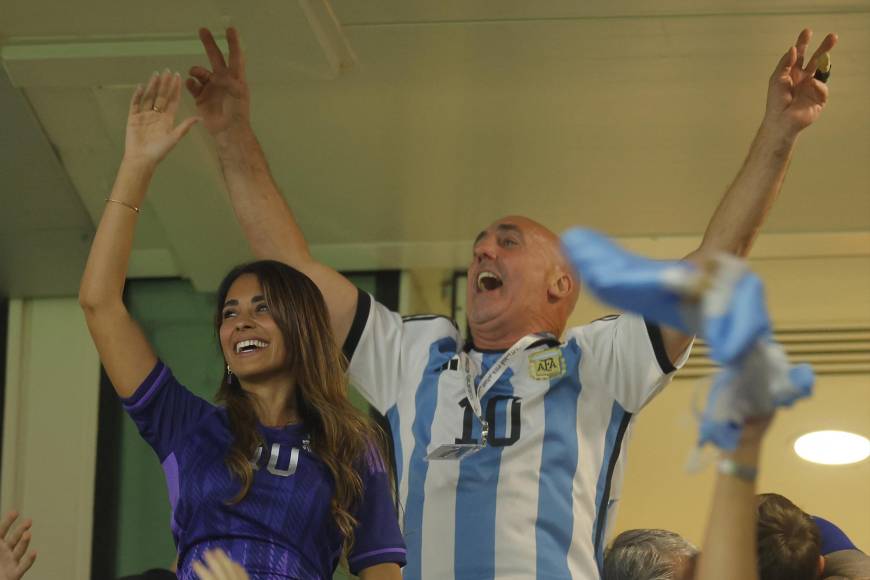 Así celebró Antonela Roccuzzo el penal anotado por Messi