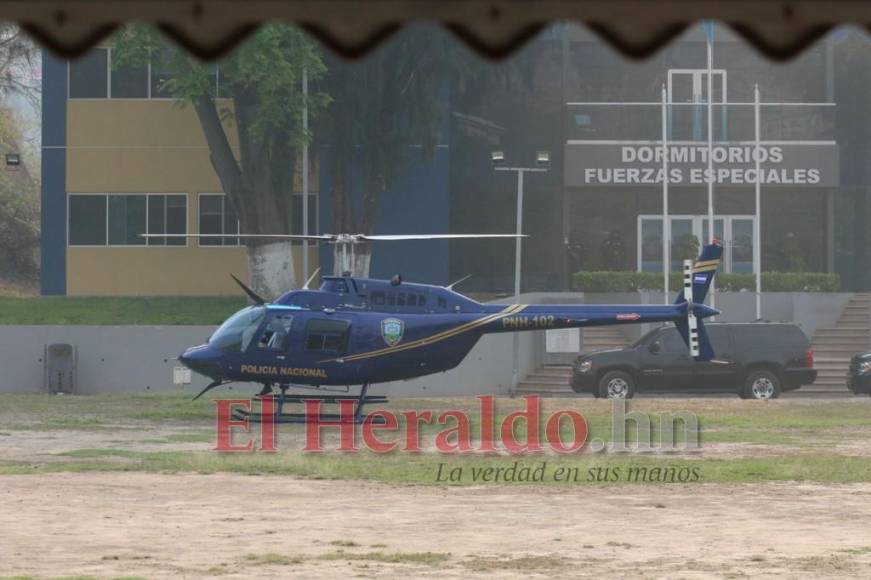 Helicópteros, vehículos blindados y seguridad en los Cobras: ambiente previo a extradición de JOH a EEUU