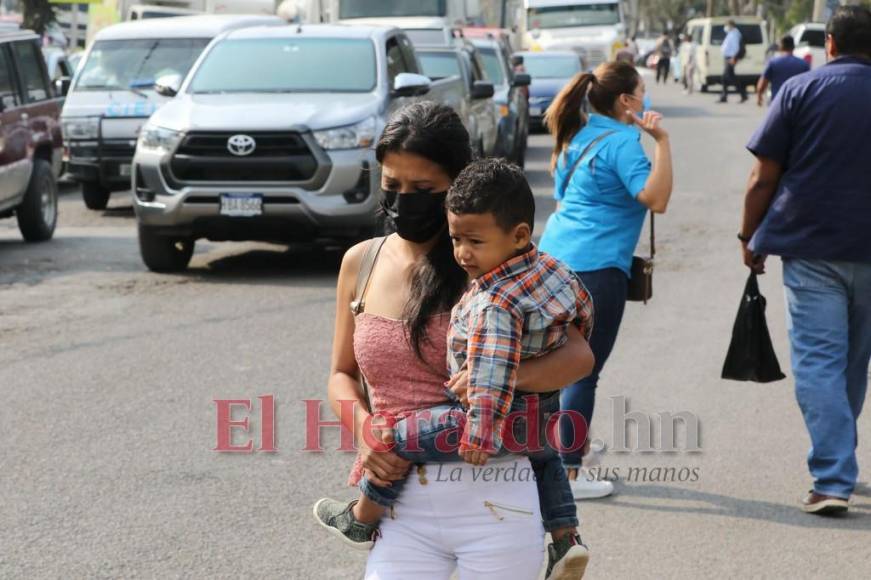 Imágenes del caos vial en la capital originado por el paro de transportistas