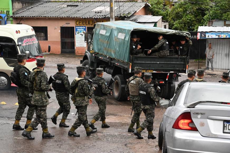 Imágenes del despliegue de militares para combatir el crimen en Honduras