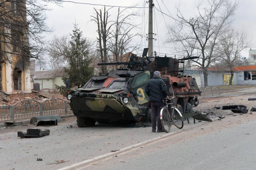 Dramáticas imágenes de la guerra de Rusia en Ucrania tras cinco días de combates