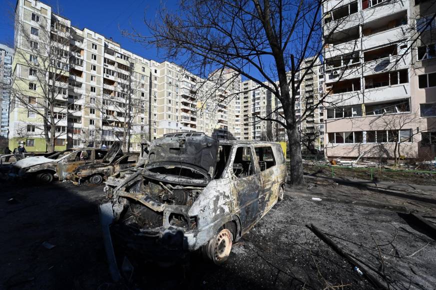 Dramáticas imágenes de la guerra de Rusia en Ucrania tras cinco días de combates