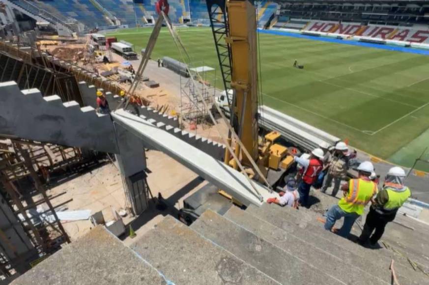 Comienzan a instalar las graderías en el estadio Nacional de Tegucigalpa