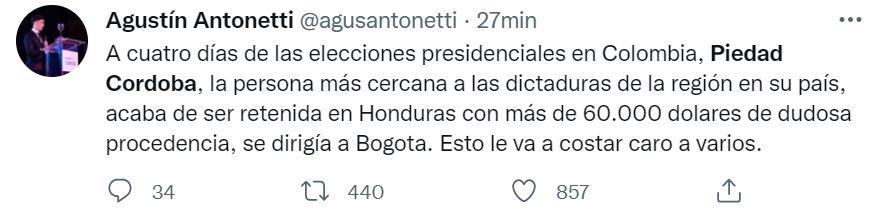 Retienen a la colombiana Piedad Córdoba en Honduras y así reacciona el mundo