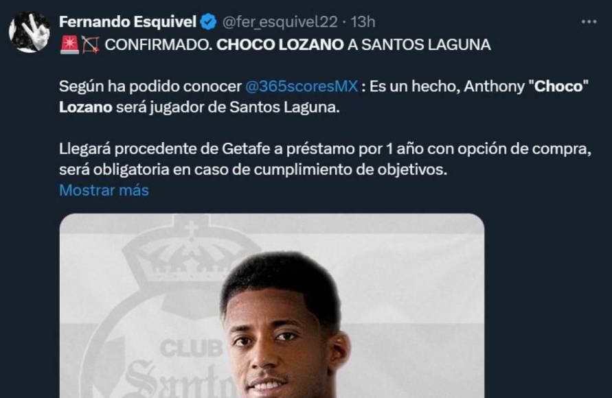 La reacción de periodistas y medios mexicanos por llegada de “Choco” Lozano a Santos