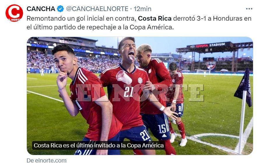 ”Papá a la Copa América”: Prensa tica destaca triunfo de Costa Rica sobre Honduras