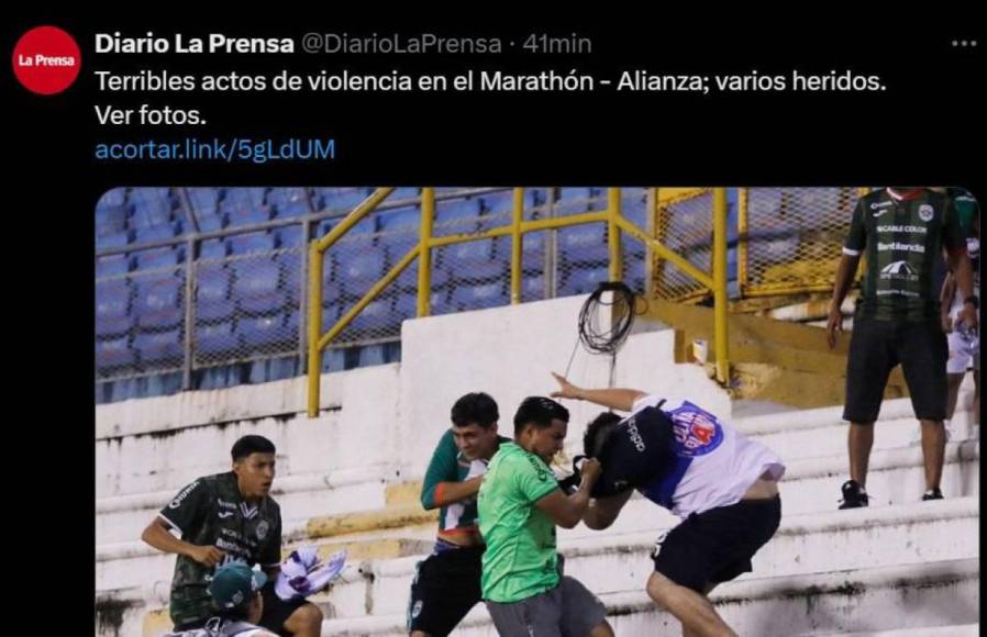 Prensa salvadoreña no perdona y esto dice tras zafarrancho de aficionados de Marathón y Alianza