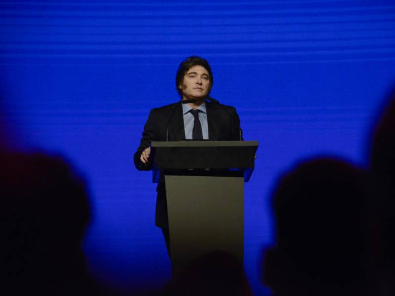 El Presidente Javier Milei, de Argentina, en una reciente reunión de la CPAC, en Buenos Aires.