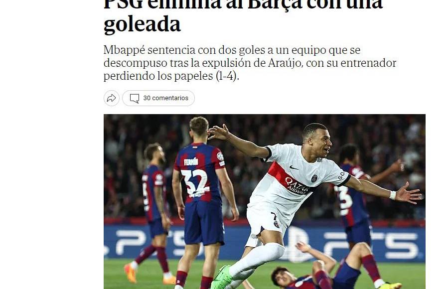 Así reaccionaron los medios tras eliminación del Barcelona ante PSG en Champions